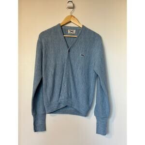 Vintage USA Union Made The Fox Sweater Women Medium Blue Sweater Jacket Shacket